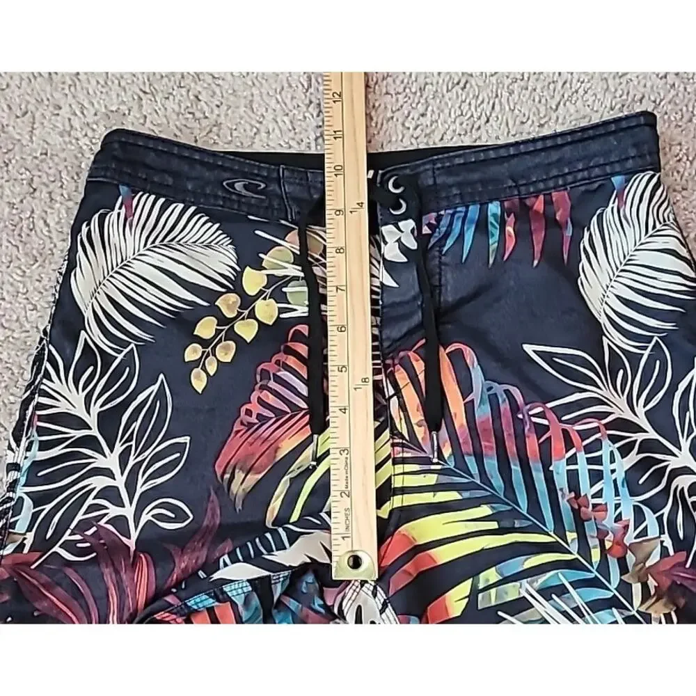 O’Neill Leaf Print Swim Trunks Size 28 Mens Boardshorts Beach Surf GUC
